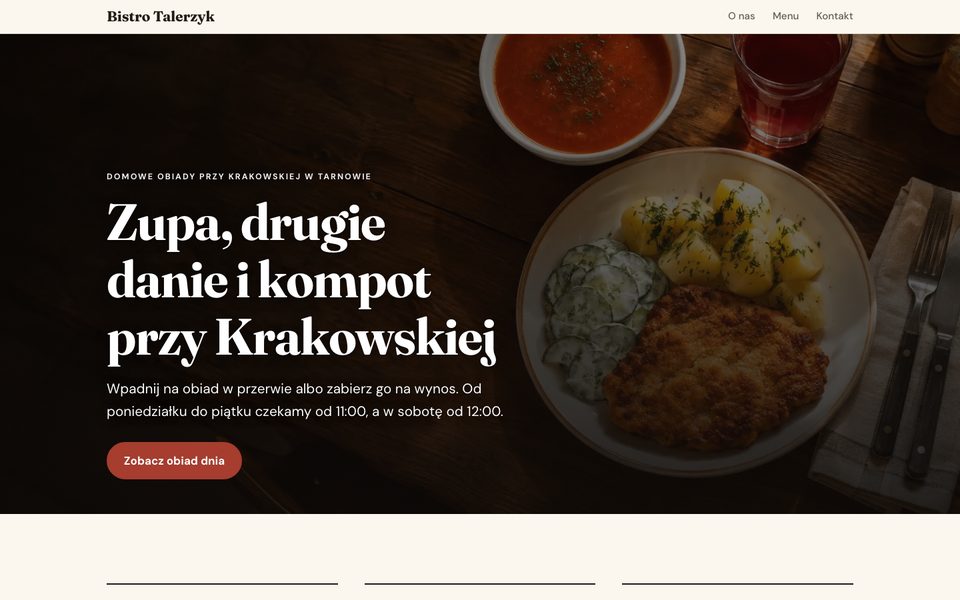 Projekt strony: Bistro Talerzyk